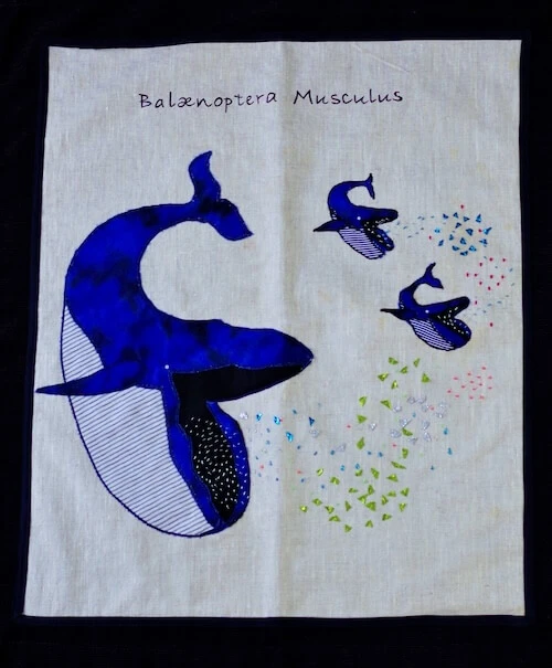Balaenoptera, panneau textile du Bel Espoir