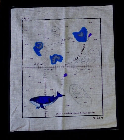 Panneau textile Carte réalisé pour le Bel Espoir