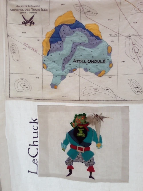 Le Chuck sur un rideau de fourgon