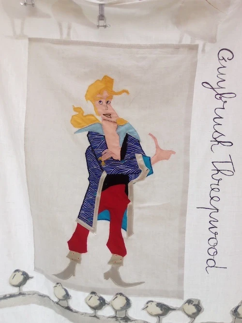 Guybrush Threepwood sur un rideau de fourgon
