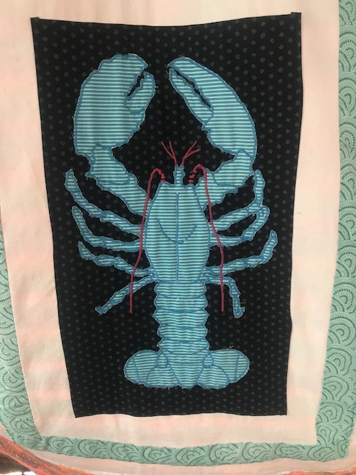 Le homard, détail textile