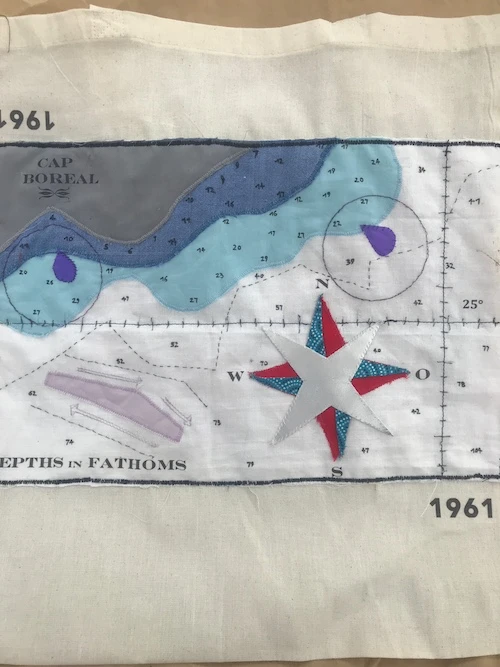 Cap Boréal, carte marine textile
