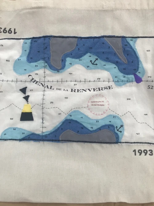Chenal de la Renverse, carte marine textile