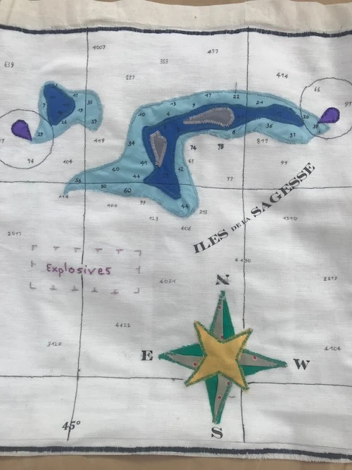 Îles de la Sagesse, carte marine textile