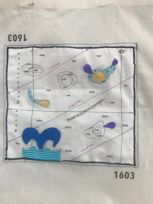 Îles Saupoudrées, carte marine textile